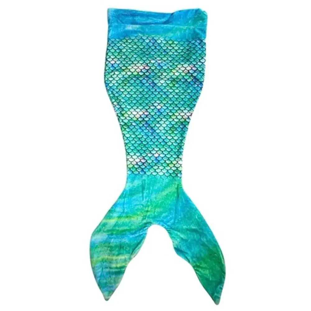 Comfy tails green blue mermaid tail blanket cozy bedding girls kids